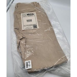 SER.O.YA Diego Cropped Tapered Jeans Mens SZ 31 Sand Dune NWT